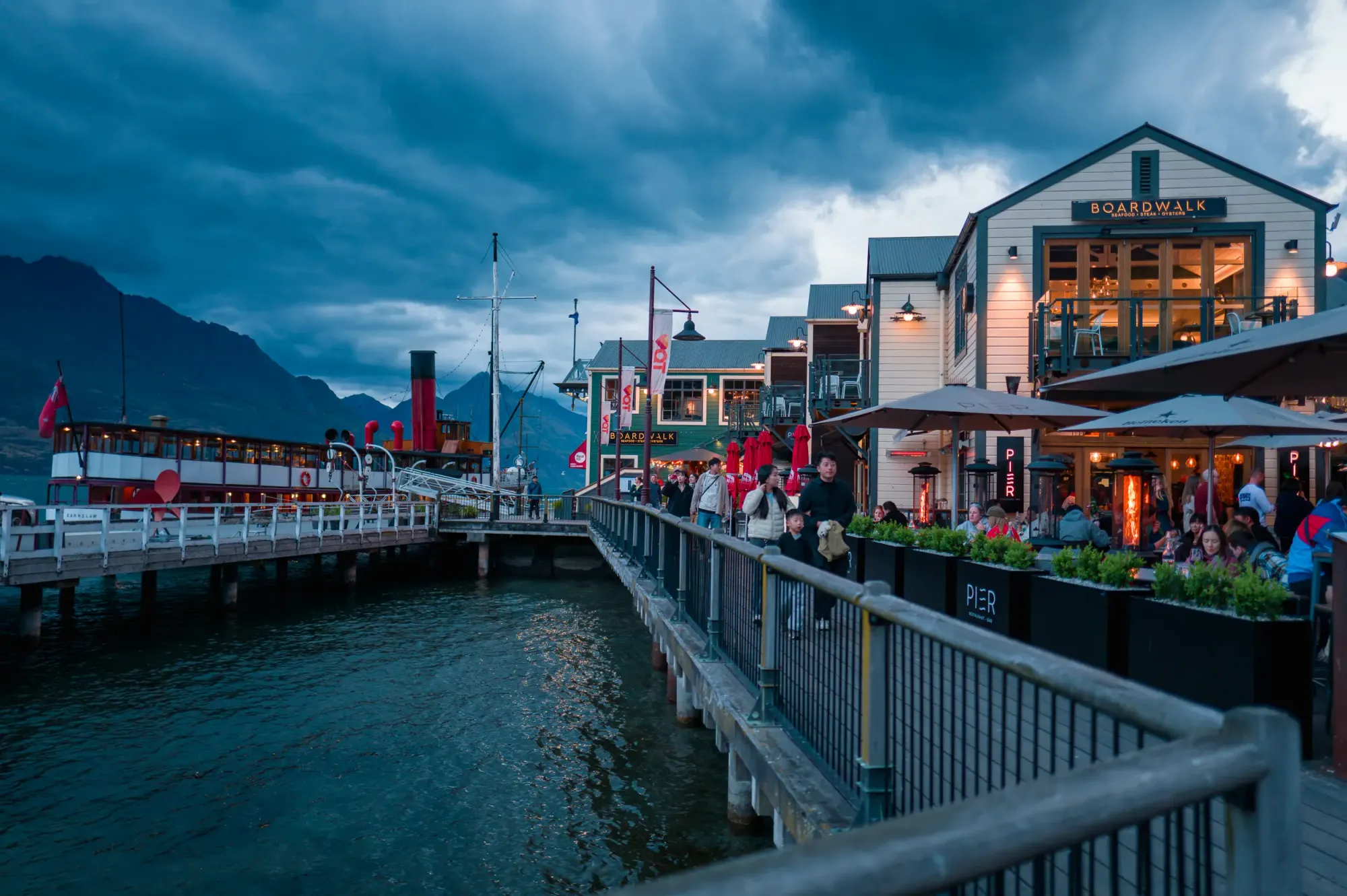 Night settles over Lake Wakatipu, Queenstown