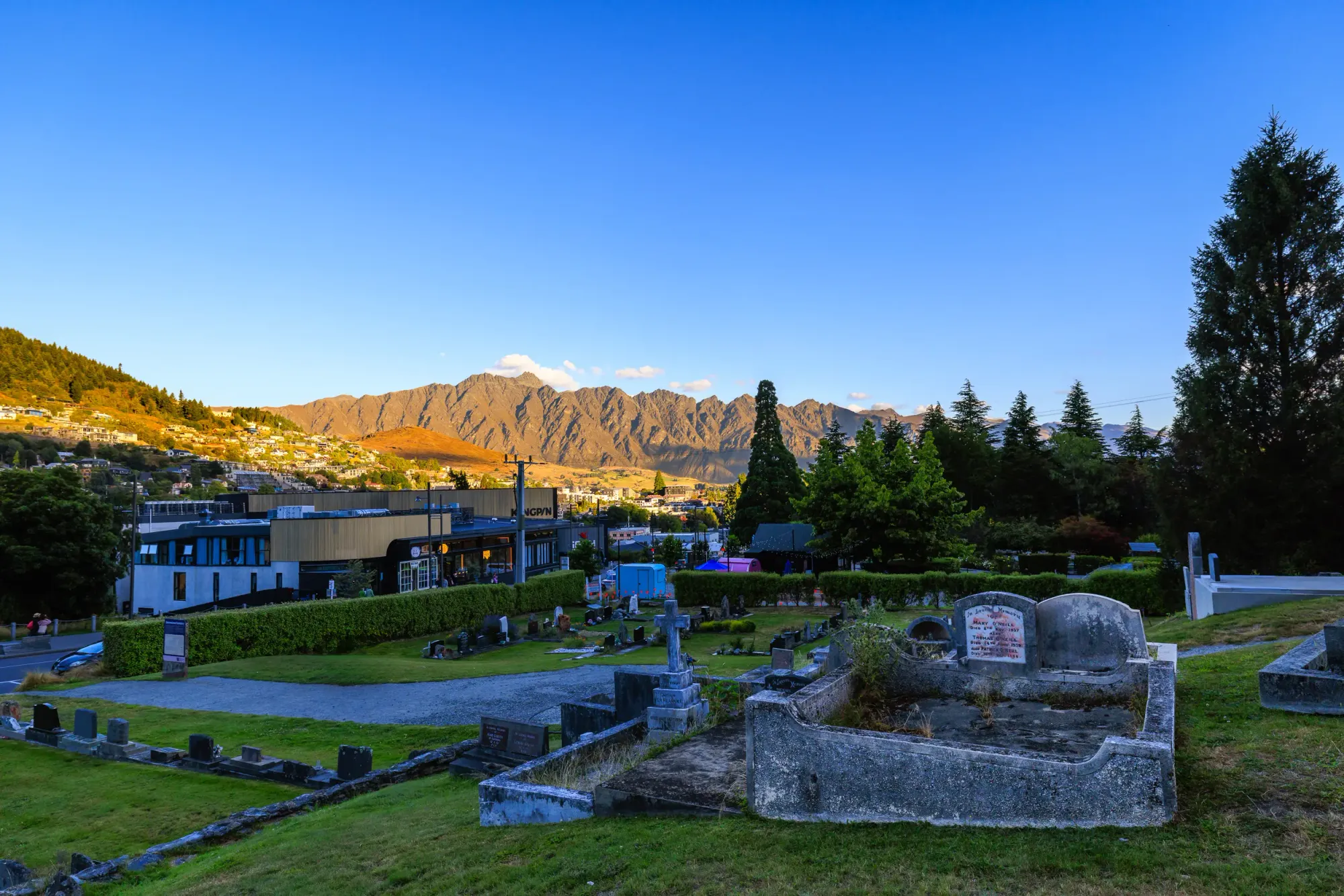 At the base of the Skyline Gondola sits the Queenstown Cemetery.